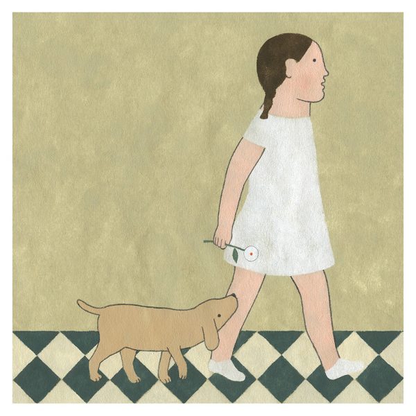 Ilustración Niña y perro de Elena Odriozola